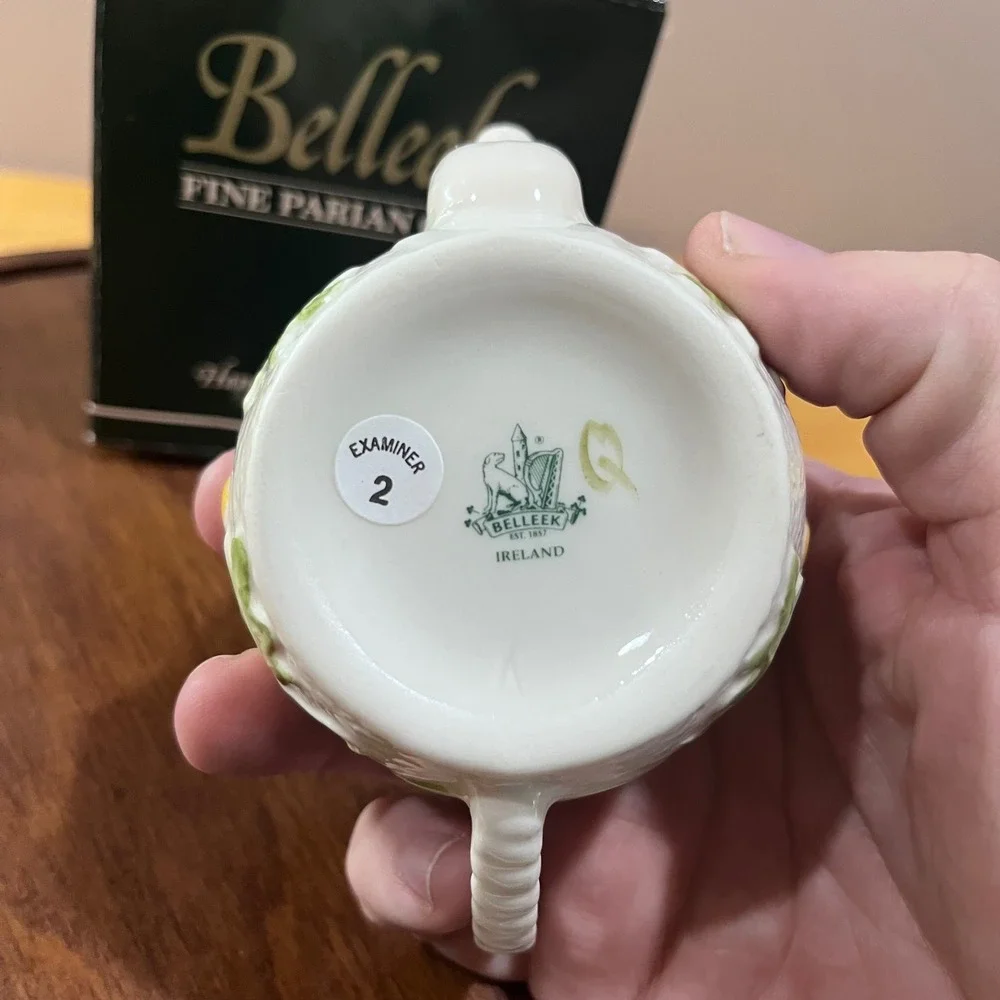 Belleek‎ Acorns Mini Teapot 3181 Fine Parian China Ireland Vtg Cottagecore Decor